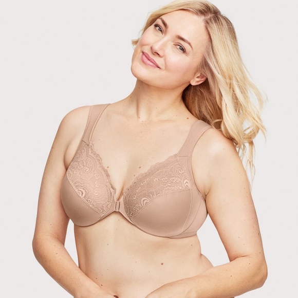Glamorise Front-Closure WonderWire Bra nude 44G - Picture 1 of 6